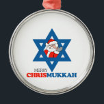 Merry Chrismukkah - Metal Ornament<br><div class="desc">Shirtuosity.com: Holiday Humour Tees and Holiday Gifts. Find the Funniest Holiday Gifts including tees,  cards,  ornaments,  plates,  coasters,  hoodies,  stickers,  mugs,  buttons,  magnets,  hats,  bags and more from: http://www.Shirtuosity.com</div>