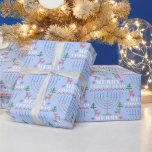Merry Chrismukkah Pixel Reindeer and Menorah  Wrapping Paper<br><div class="desc">Do you have a blended interfaith family that celebrates both Hanukkah and Christmas? This fun,  trendy,  pixel reindeer,  Christmas tree,  and menorah wrapping paper is perfect for a happy merry Christmukkah celebration!</div>