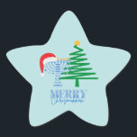 Merry Chrismukkah Star Sticker Label<br><div class="desc">Chrismukkah Design</div>