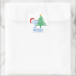 Merry Chrismukkah Sticker<br><div class="desc">Modern Merry Chrismukkah design with a Star of David on a Christmas Tree and a Santa Hat on a Menorah.</div>