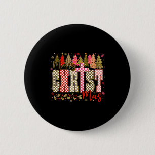 Merry Christ Jesus Christmas Holiday Christian God 2 Inch Round Button