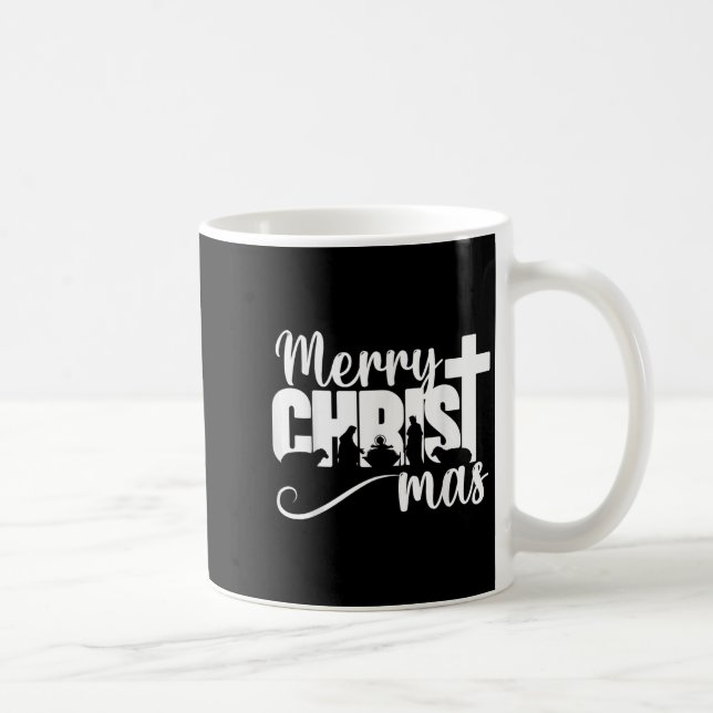 Merry Christ Mas Christian Christmas Jesus Christm Coffee Mug (Right)