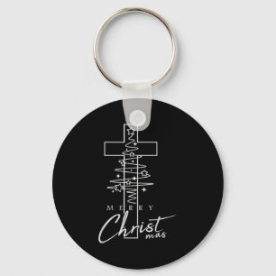 Merry Christ Mas Christian Christmas Jesus Christm Keychain