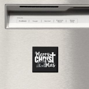 Merry Christ Mas Christian Christmas Jesus Family Magnet