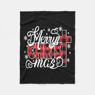 Merry Christ Mas Christian Jesus Christmas Pjs Xma Fleece Blanket