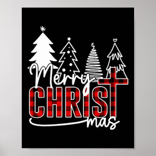 Merry Christ Mas Christian Jesus Christmas Pjs Xma Poster