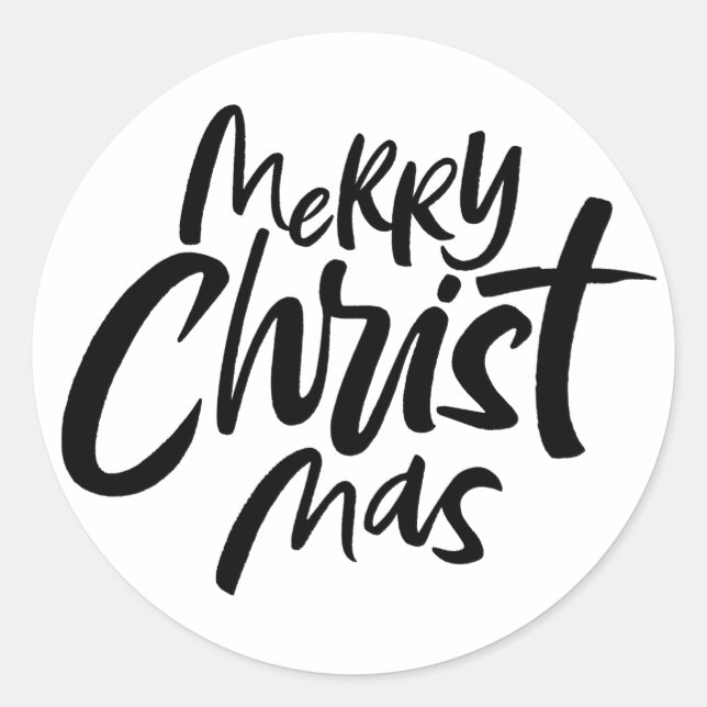 Merry Christ Mas Christian Religious Christmas Classic Round Sticker (Front)