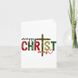 Merry Christ Mas Faith Cross Religious Christmas Q Card