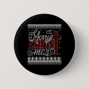 Merry Christ Mas Jesus Christian Pyjamas Ugly Chri 2 Inch Round Button