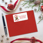 Merry Christ-moose Funny Christmas Moose Label<br><div class="desc">Embrace the holiday spirit with our charming Christmas Return Address Label, featuring a lovable moose donning a Santa hat accompanied by the punny greeting “Merry Christ-moose”. This label is perfect for sending warm wishes to family and friends, spreading laughter and joy during the festive season. The whimsical design and clever...</div>