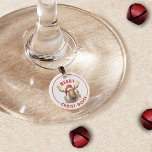 Merry Christ-moose Funny Christmas Moose Wine Charm<br><div class="desc">Embrace the holiday spirit with our charming Christmas Wine Charm, featuring a lovable moose donning a Santa hat accompanied by the punny greeting “Merry Christ-moose”. This wine charm is perfect for spreading laughter and joy during your holiday parties! The whimsical design and clever word play make it a unique and...</div>