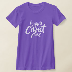 Merry Christian Christmas Lettering Religious T-Shirt