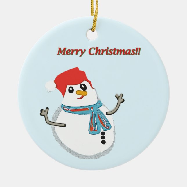Merry Christma! Ceramic Ornament (Front)