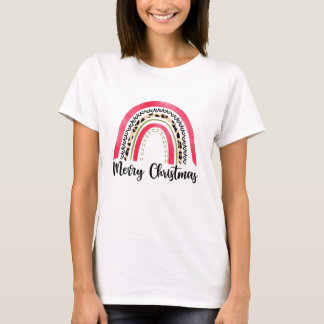 Merry Christma pink rainbow T-Shirt
