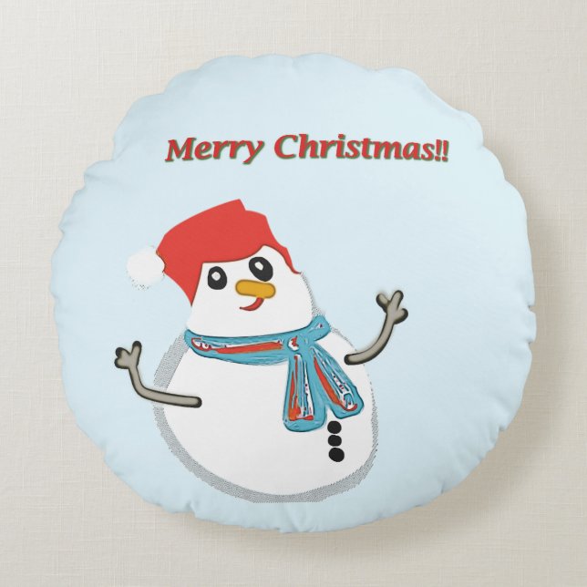 Merry Christma! Round Pillow (Front)