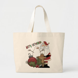 Merry Christma Santa Large Tote Bag
