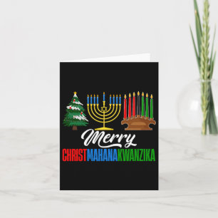 Merry Christmahanakwanzika Christmas Happy Hanukka Card