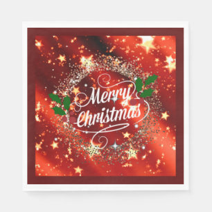   Merry Christmans, glitter and shine, Napkin