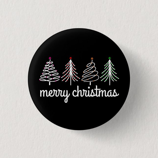 Merry Christmas 1 Inch Round Button (Front)