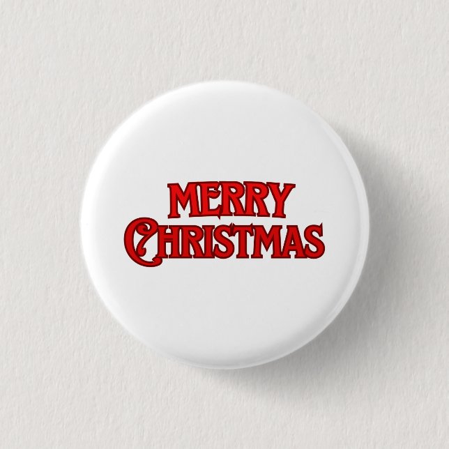 Merry Christmas 1 Inch Round Button (Front)