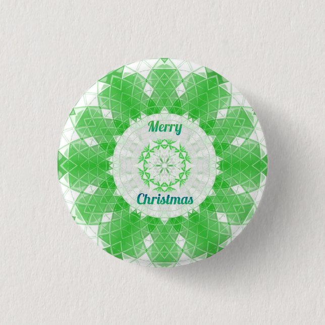 Merry Christmas 1 Inch Round Button (Front)