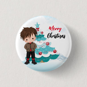 Merry Christmas   1 Inch Round Button