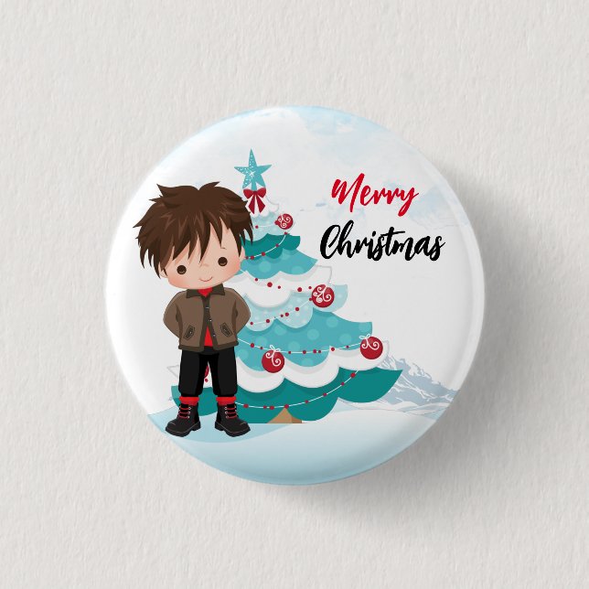 Merry Christmas   1 Inch Round Button (Front)