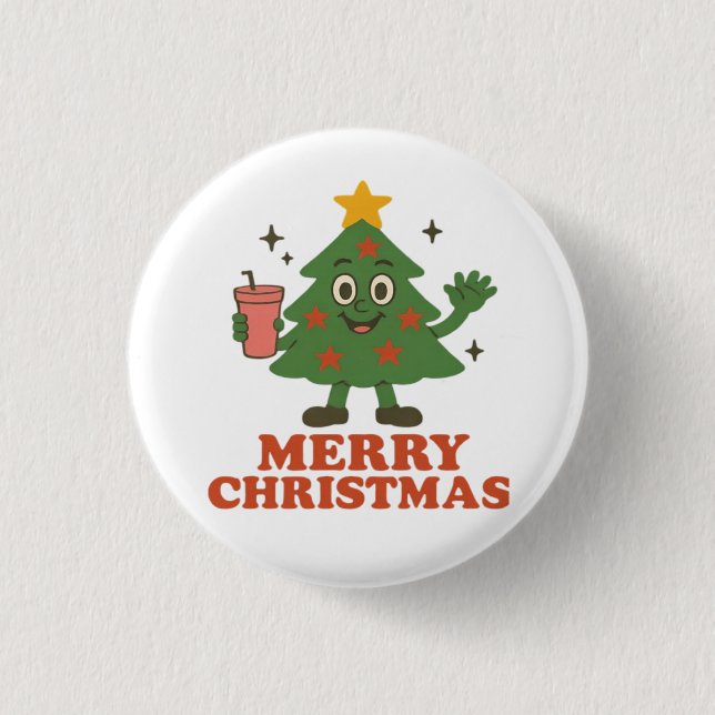 Merry Christmas  1 Inch Round Button (Front)