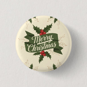 Merry Christmas 1 Inch Round Button