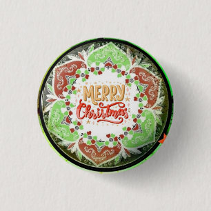 Merry Christmas 1 Inch Round Button