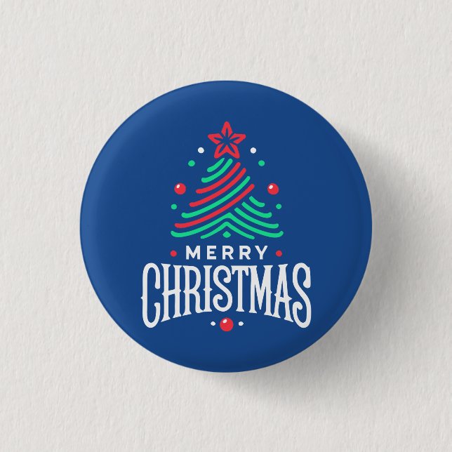Merry Christmas 1 Inch Round Button (Front)