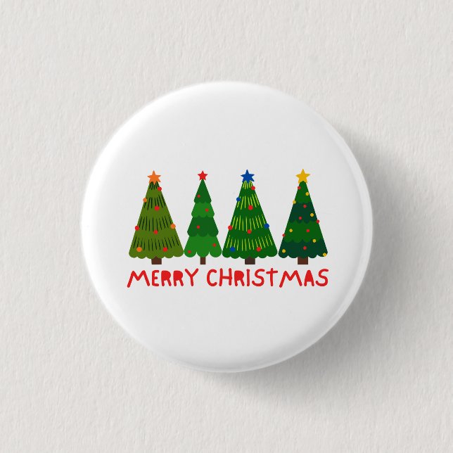 Merry Christmas 1 Inch Round Button (Front)