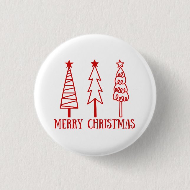 Merry Christmas 1 Inch Round Button (Front)