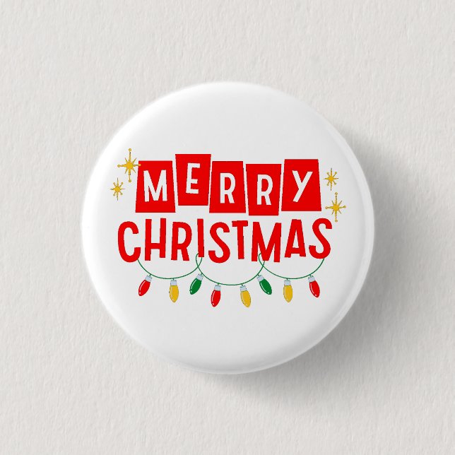 Merry Christmas 1 Inch Round Button (Front)