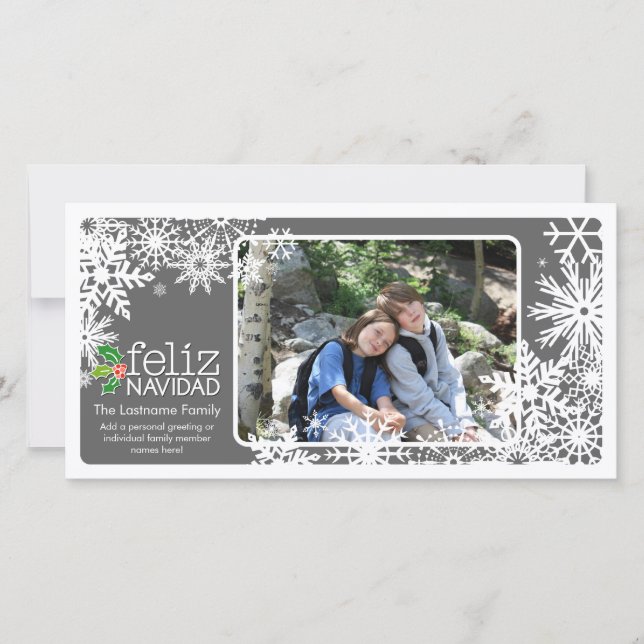 Merry Christmas - 1 photo Holiday Card (Front)