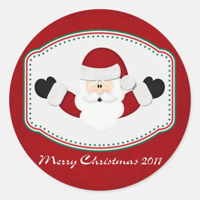 Merry Christmas 2011 Classic Round Sticker (Front)