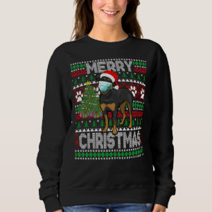 Merry Christmas 2020  Cute Rottweiler Dog Wearing  Sweatshirt