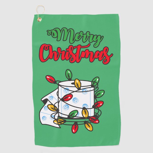 Merry Christmas 2020 - Toilet Paper Edition Golf Towel (Front)
