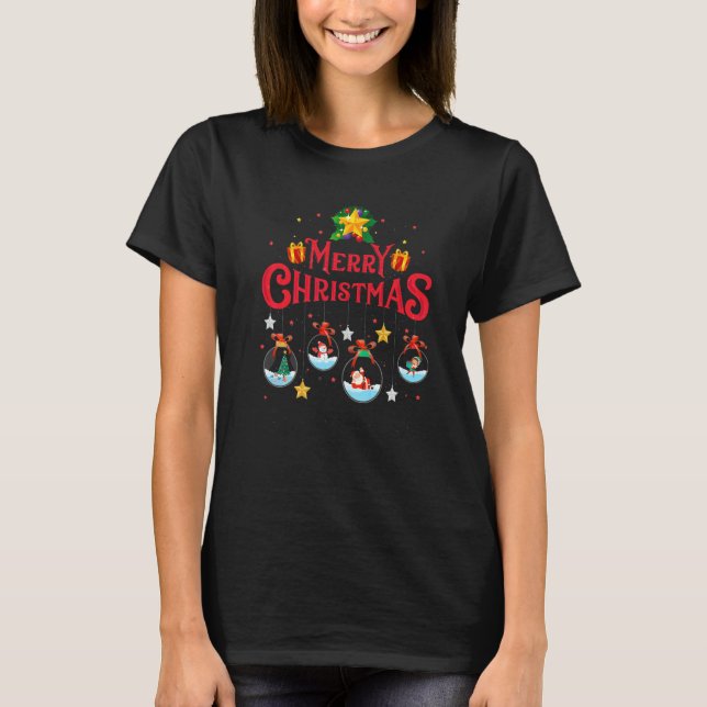 Merry Christmas 2022 Santa Tree Elf Snowman Matchi T-Shirt (Front)