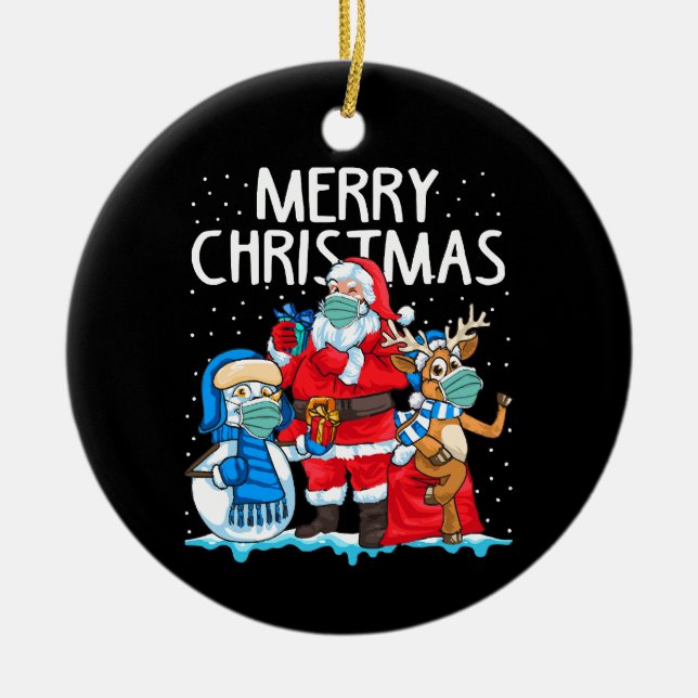 Merry Christmas 2023 Ceramic Ornament (Front)