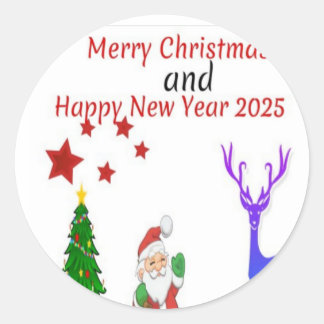 Merry christmas 2024 classic round sticker