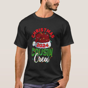 Merry Christmas 2024 Cousin Crew Santa Hat Christm T-Shirt