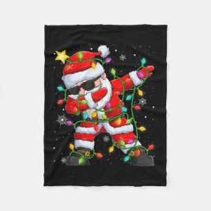 Merry Christmas 2024 Funny Santa Xmas Lights Sungl Fleece Blanket