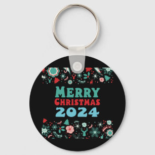 Merry Christmas 2024 Keychain