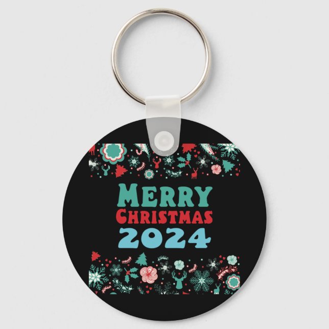Merry Christmas 2024  Keychain (Front)