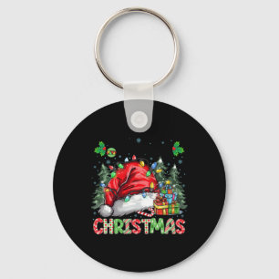 Merry Christmas 2024 Santa Hat Matching Family Paj Keychain