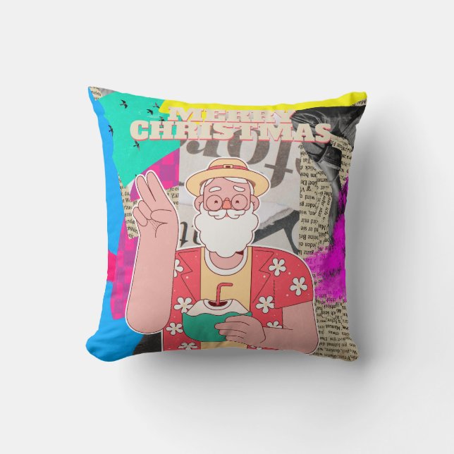 Merry Christmas 2024 Throw Pillow (Front)