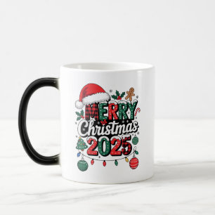 Merry Christmas 2025 Family Funny Santa Hat Magic Mug