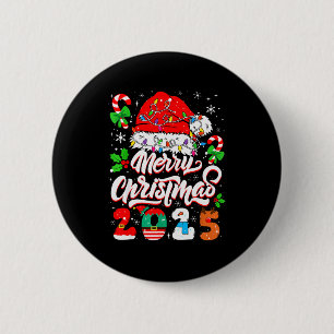 Merry Christmas 2025 Family Matching Pajamas Xmas 2 Inch Round Button