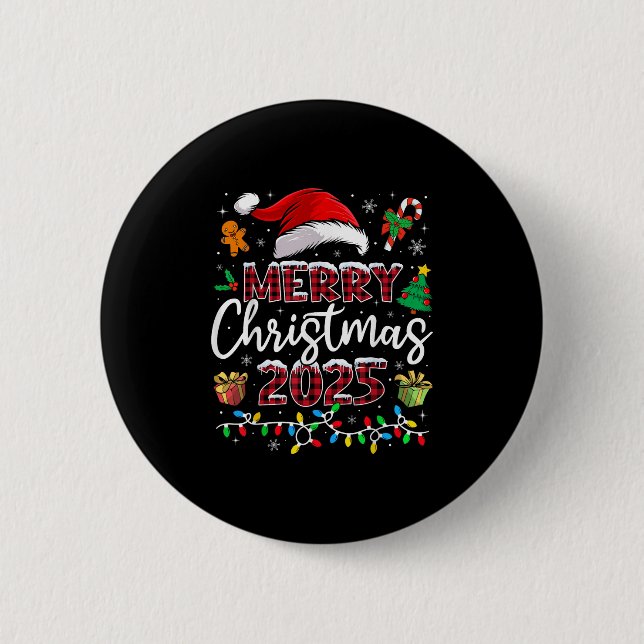 Merry Christmas 2025 Santa Elf Funny Family Matchi 2 Inch Round Button (Front)